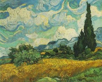 Vincent Van Gogh : Wheat Field with Cypresses at the Haute Gallinle Near Eygali
